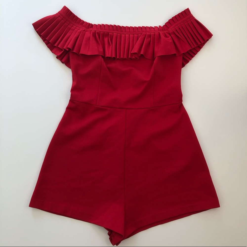 HP! Urban Outfitters Off the Shoulders Red Romper